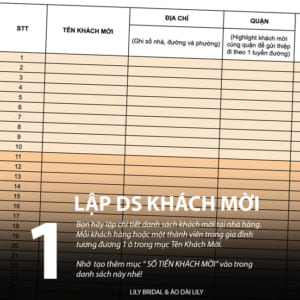 lập danh sách khách mời trong ngày cưới