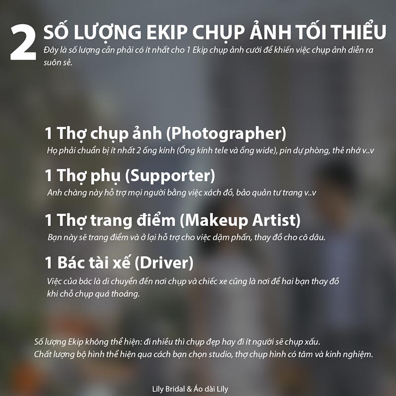 Các thành viên trong ekip chụp ảnh cưới
