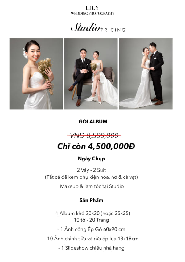 gói chụp album tại studio