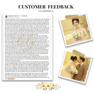 nội dung feedback khách hàng thuê vest cưới tại Lily