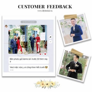 nội dung feedback khách hàng thuê vest cưới tại Lily
