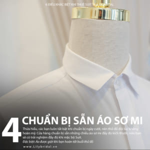 Áo sơ mi đa size và màu sắc đa dạng - Tiện lợi cho chú rể.