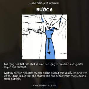 Hướng dẫn bước 6 trong việc thắt cà vạt cho người mặt nọng