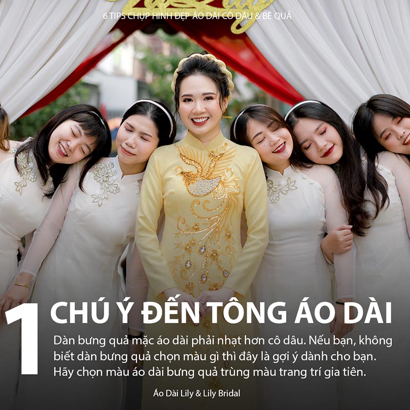 Cô dâu nên phối đồ bê quả cùng tông trang trí ngày cưới