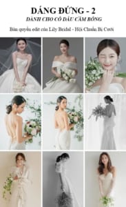 9 Kiểu hình hướng dẫn cách tạo dáng chụp ảnh cưới Studio cho cô dâu cầm hoa - Tip bridal posing with flower - phần 2