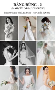 9 Tư thế chụp ảnh cưới đẹp trong studio cho cô dâu cầm bông - Tip bridal posing with flower phần 3